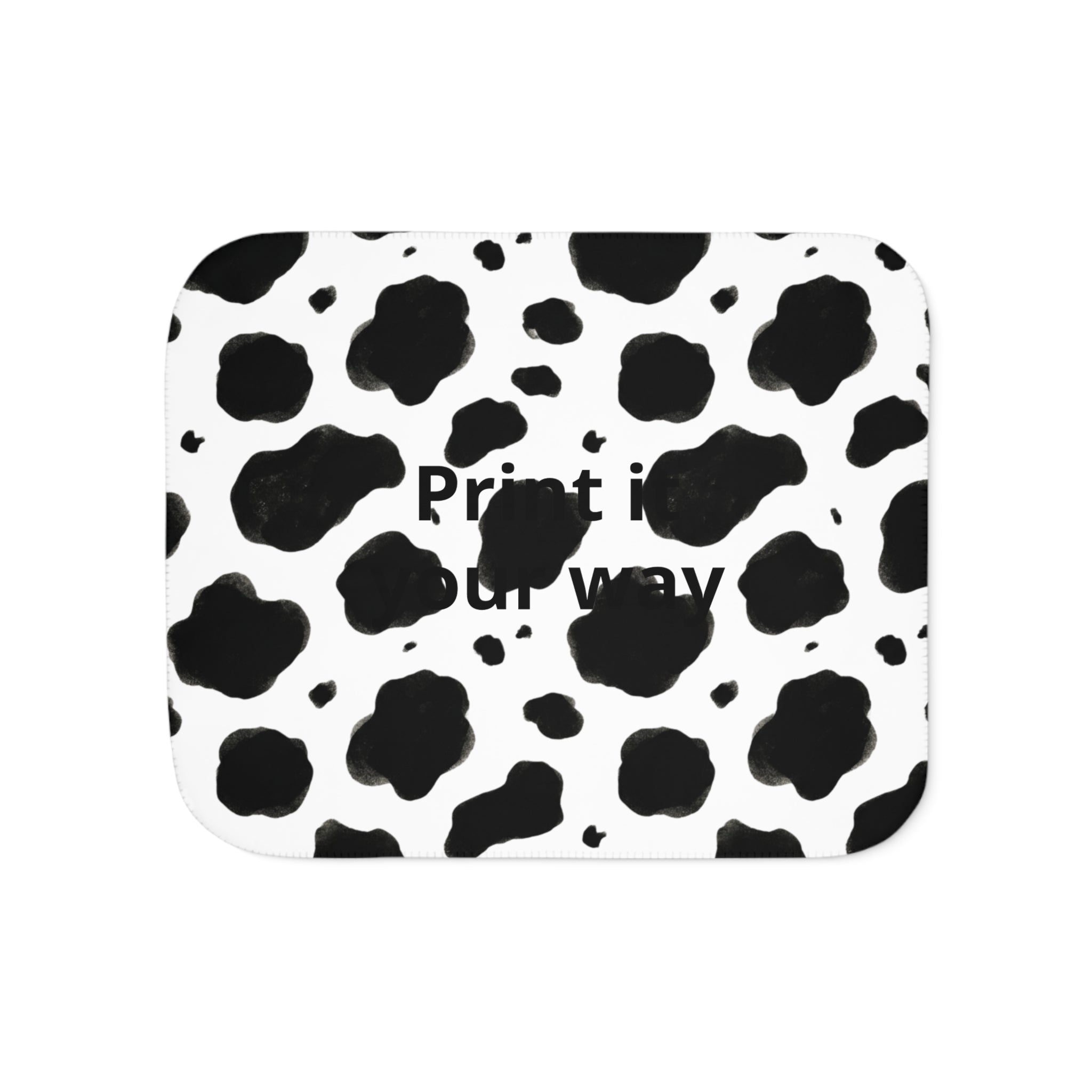 Cow Print Sherpa Blanket | Black White Animal Pattern, Cozy Throw