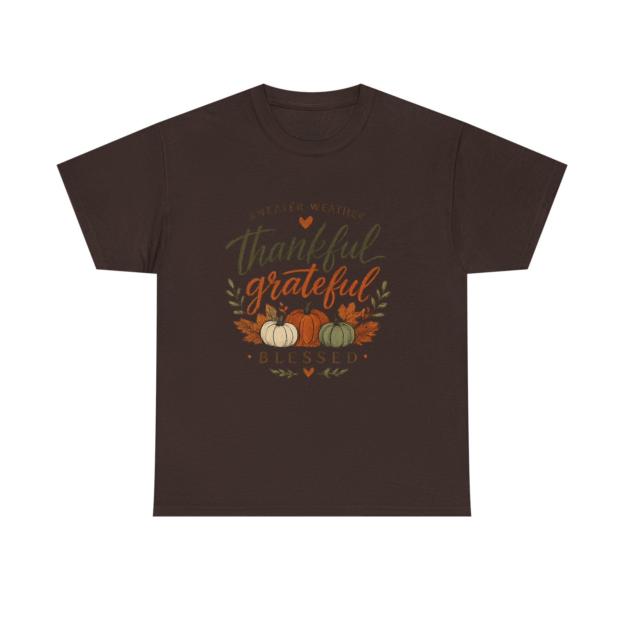 Thankful Grateful Blessed Fall Tee — Pumpkin Autumn Thanksgiving T-Shirt
