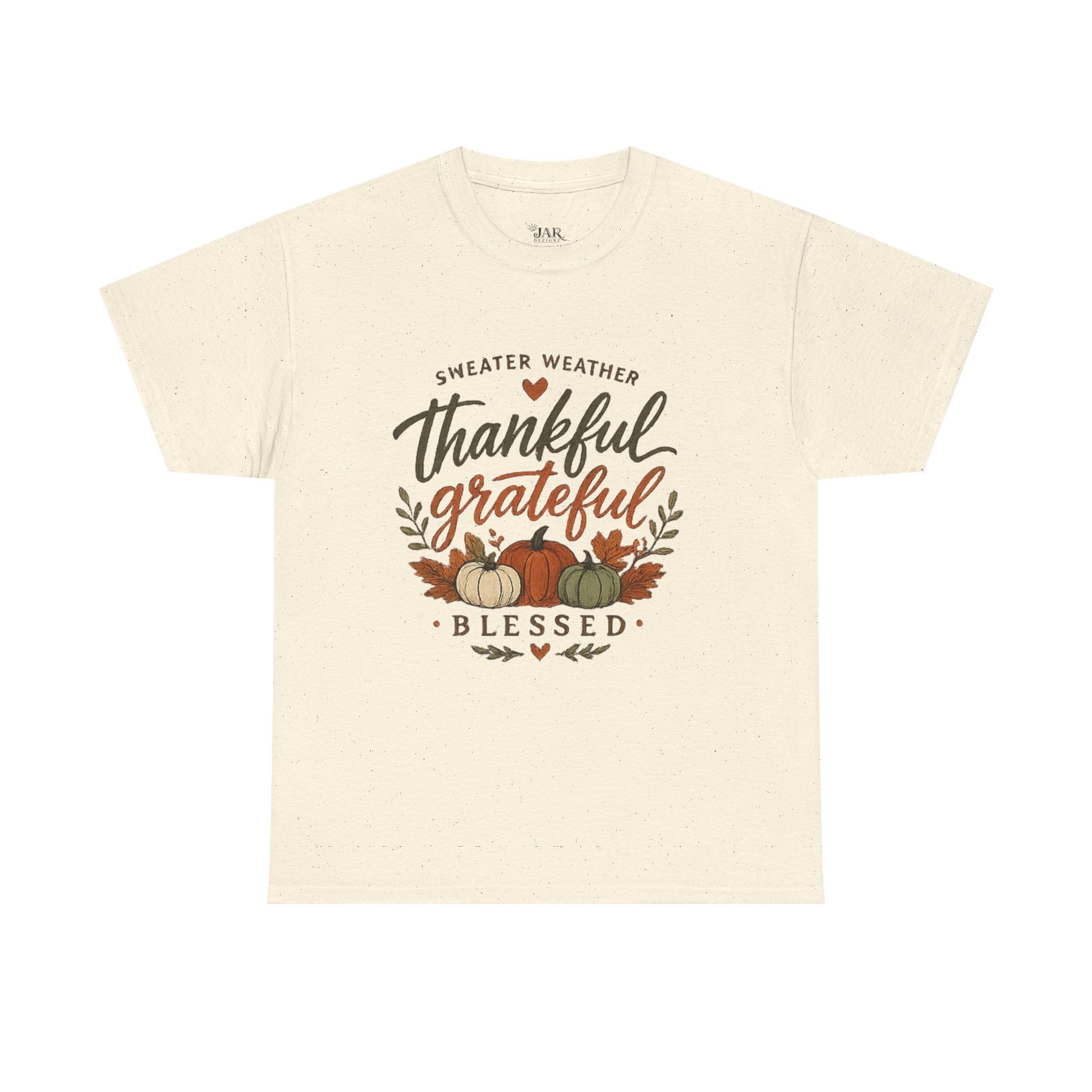 Thankful Grateful Blessed Fall Tee — Pumpkin Autumn Thanksgiving T-Shirt