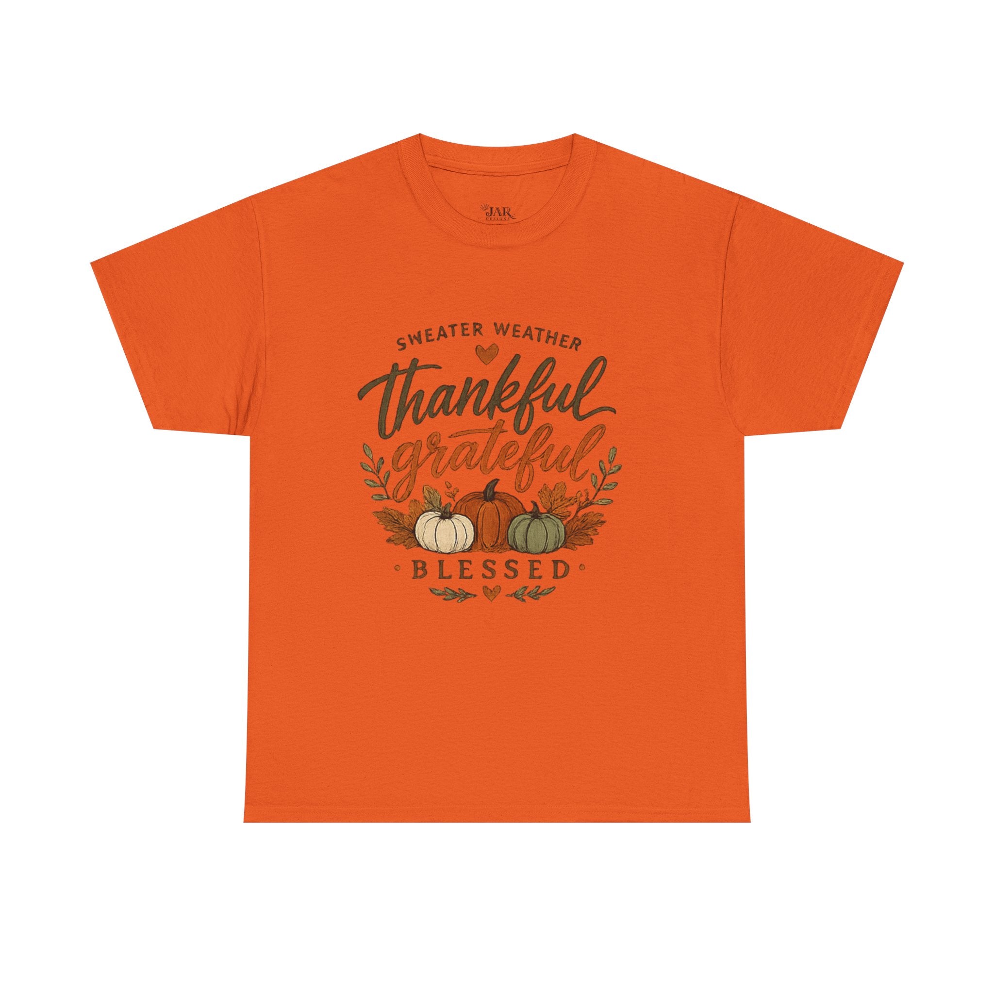 Thankful Grateful Blessed Fall Tee — Pumpkin Autumn Thanksgiving T-Shirt