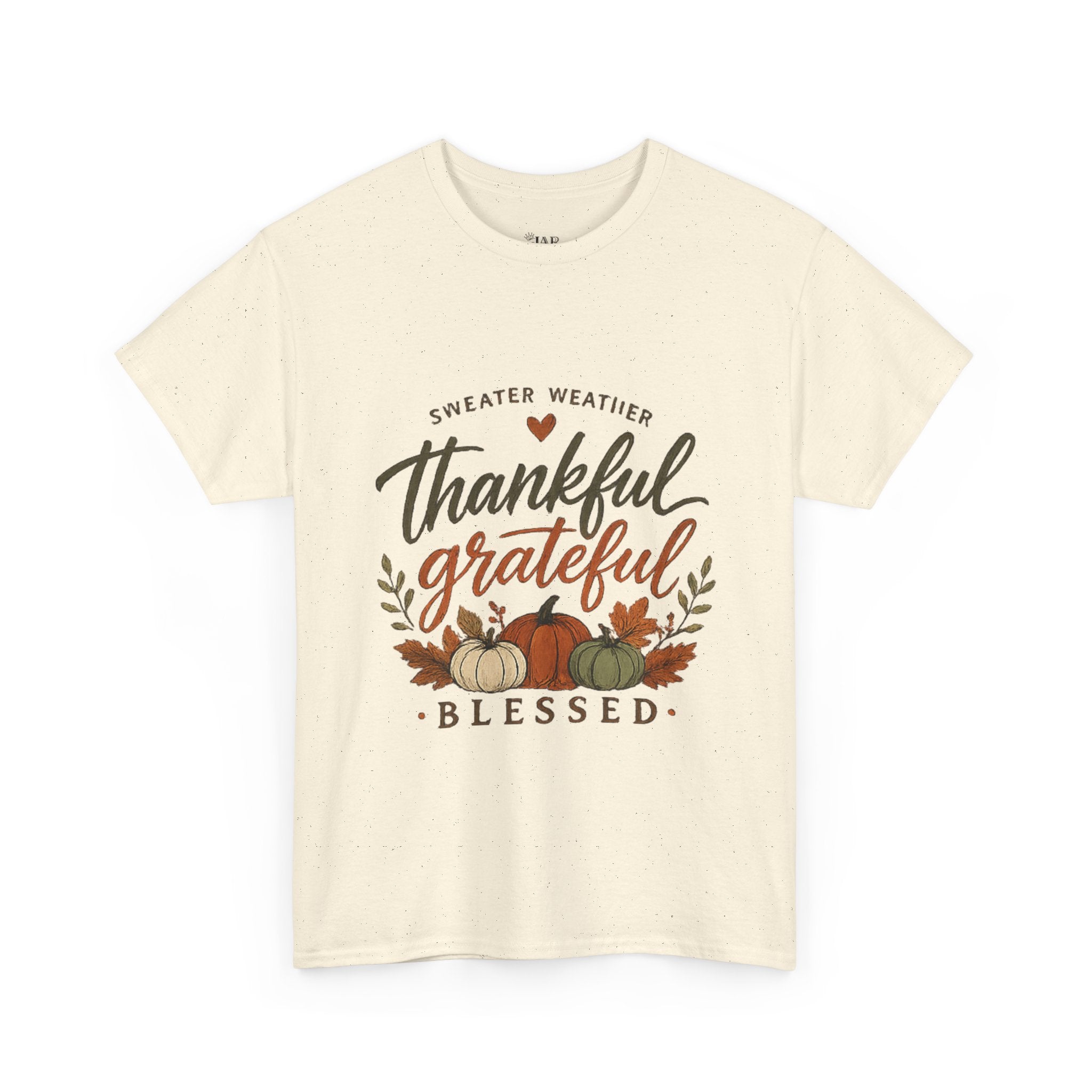 Fall Thankful Grateful Blessed T-Shirt — Pumpkin Autumn Thanksgiving Tee