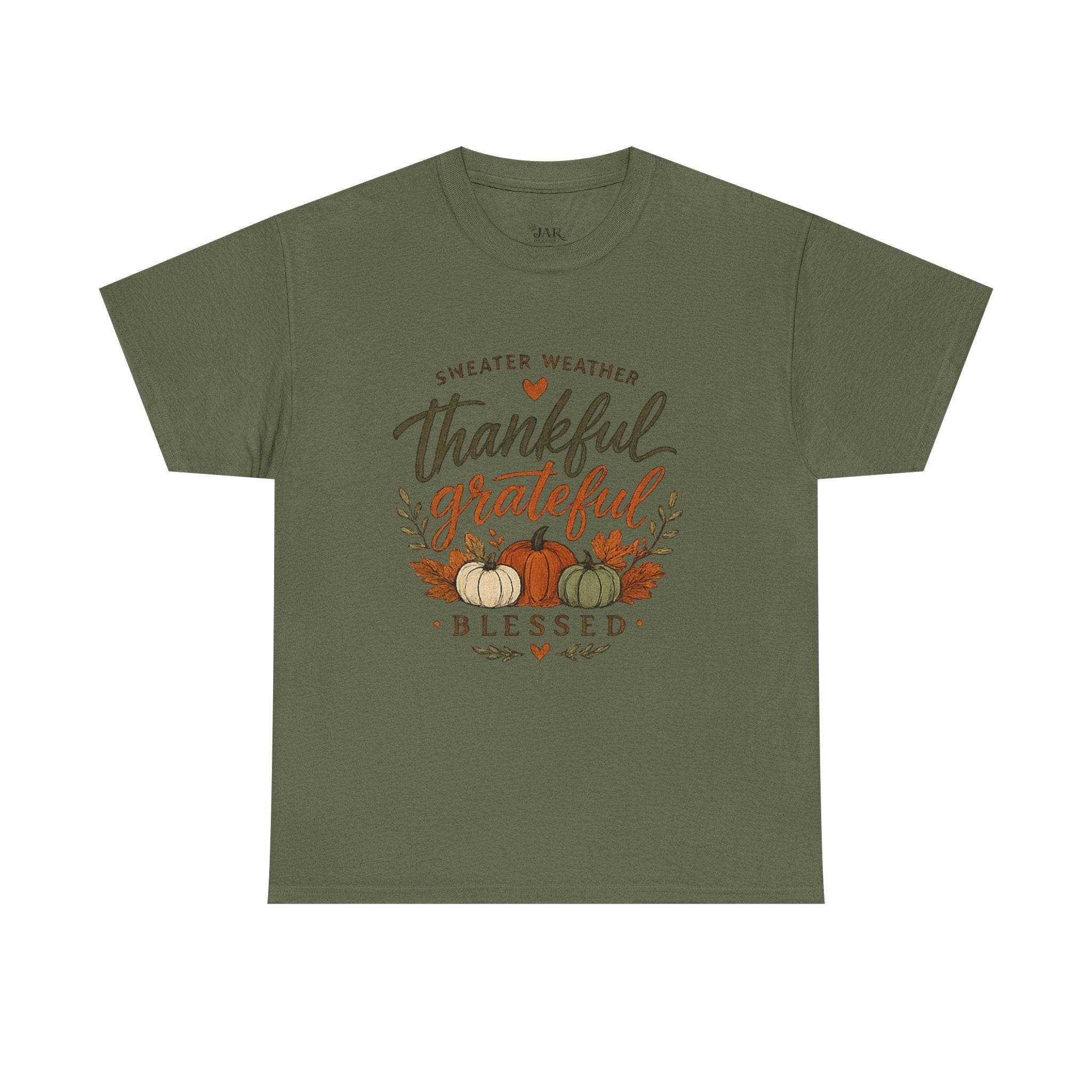 Thankful Grateful Blessed Fall Tee — Pumpkin Autumn Thanksgiving T-Shirt