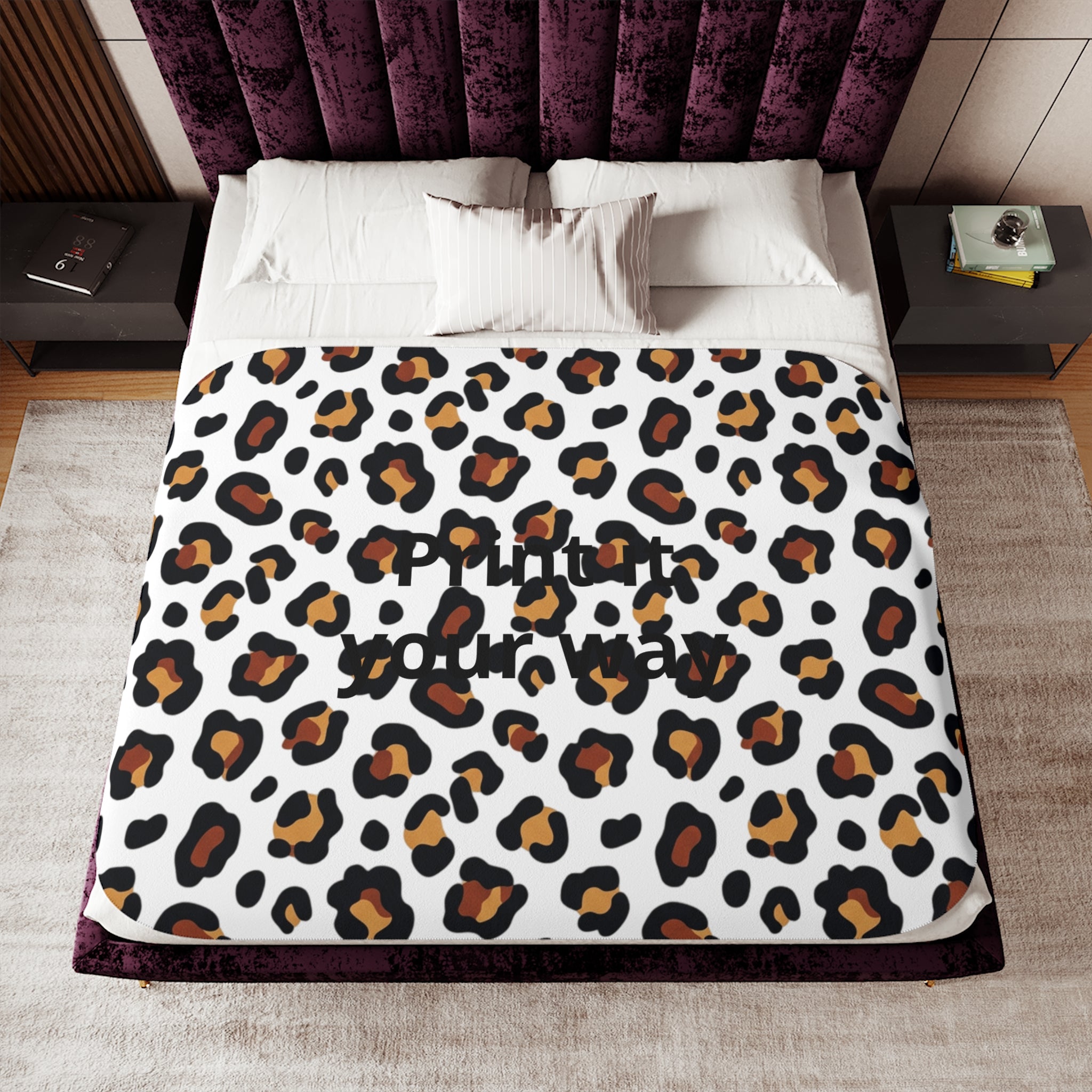 Leopard Print Sherpa Blanket | Animal Print Cozy Throw