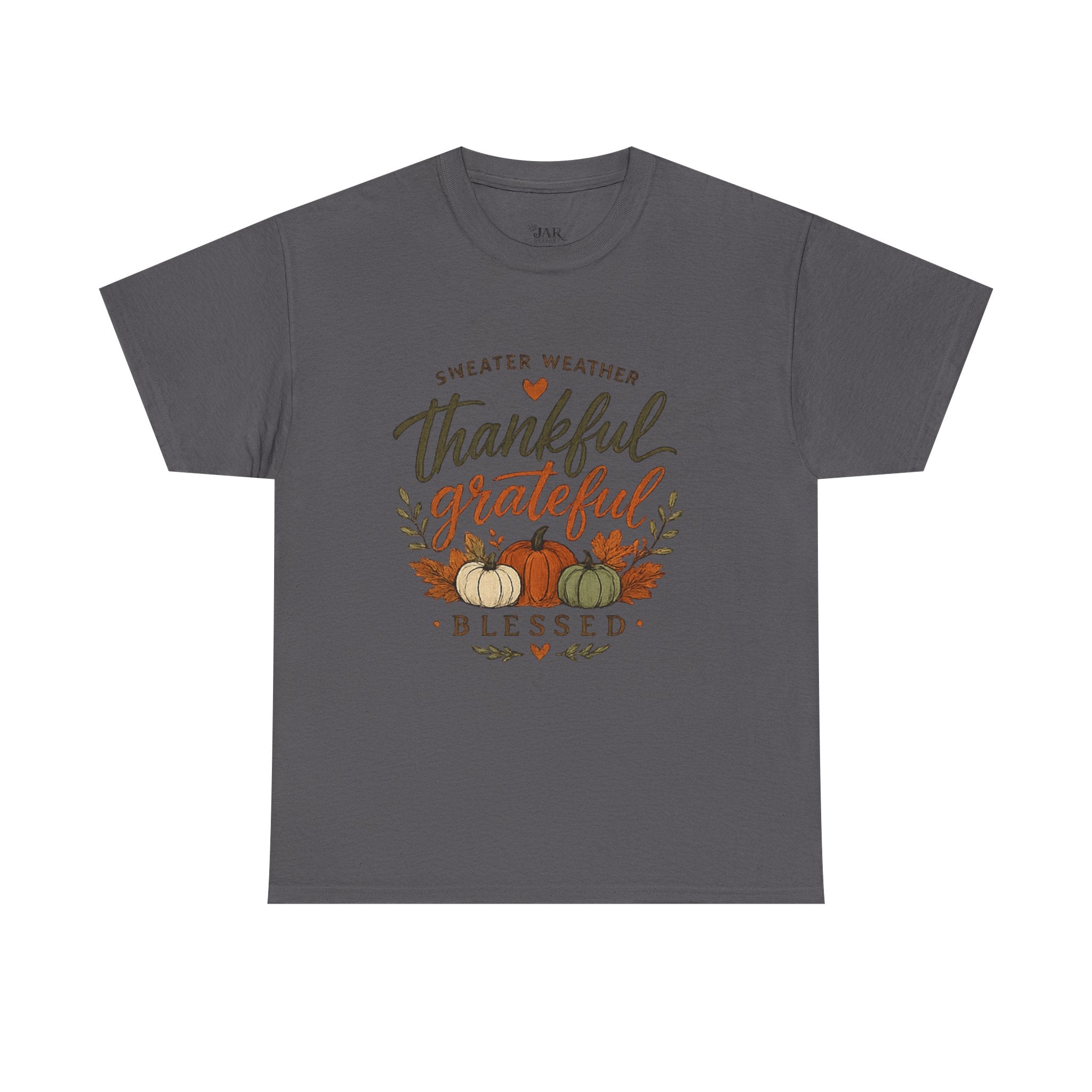 Thankful Grateful Blessed Fall Tee — Pumpkin Autumn Thanksgiving T-Shirt