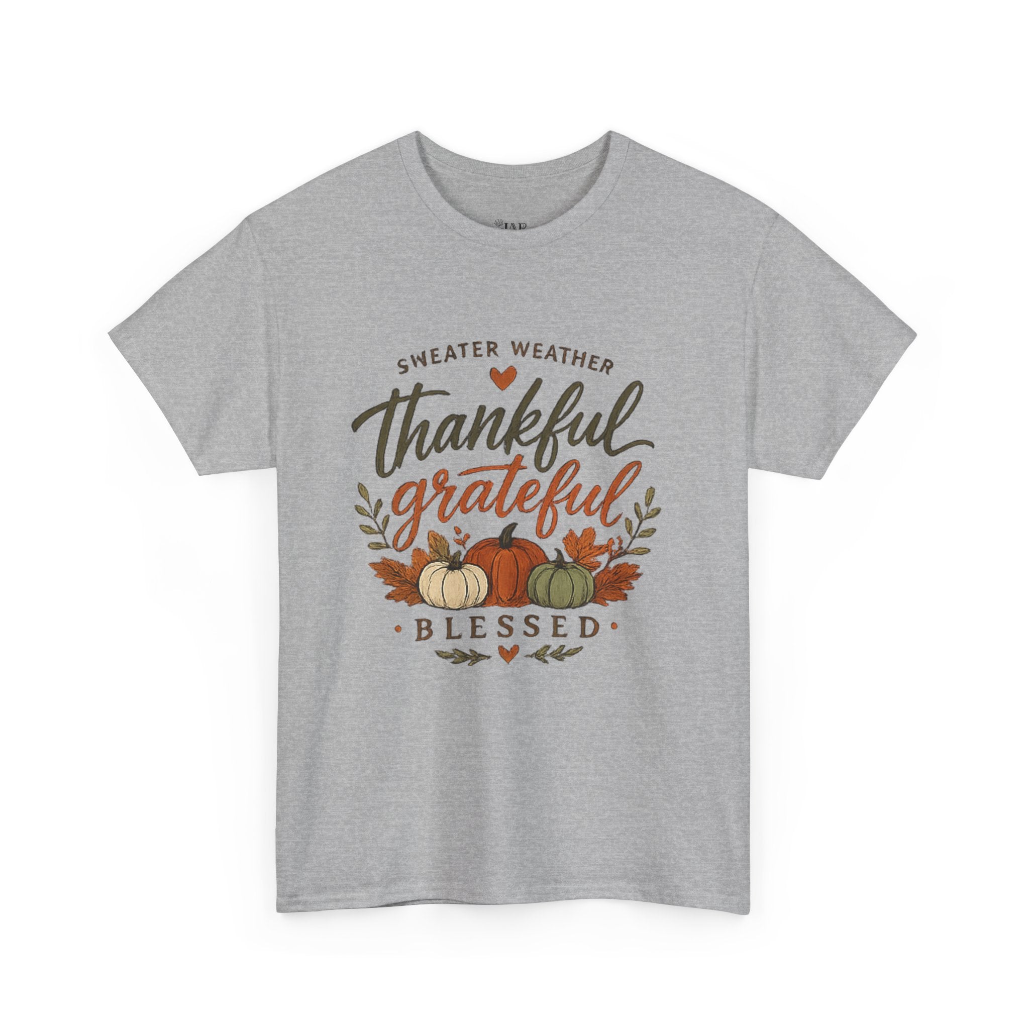 Thankful Grateful Blessed Fall Tee — Pumpkin Autumn Thanksgiving T-Shirt