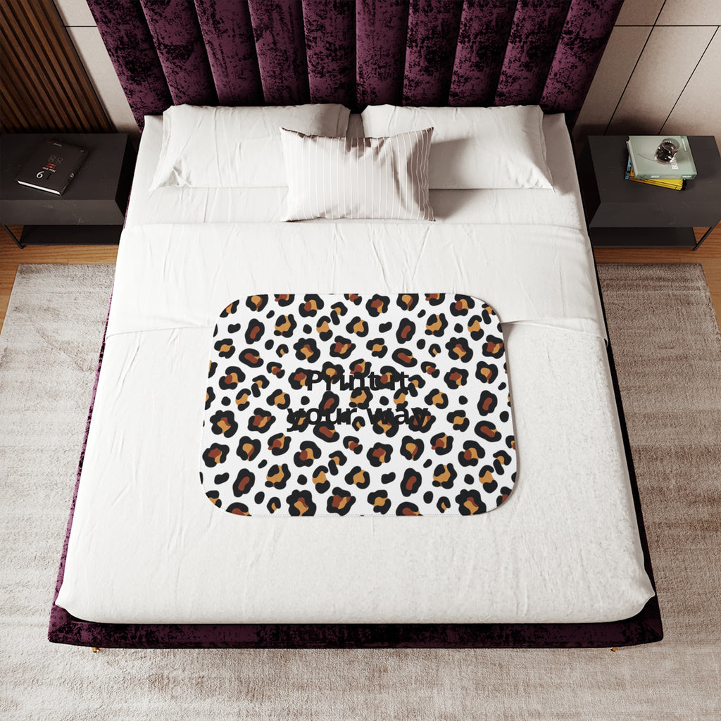 Leopard Print Sherpa Blanket | Animal Print Cozy Throw