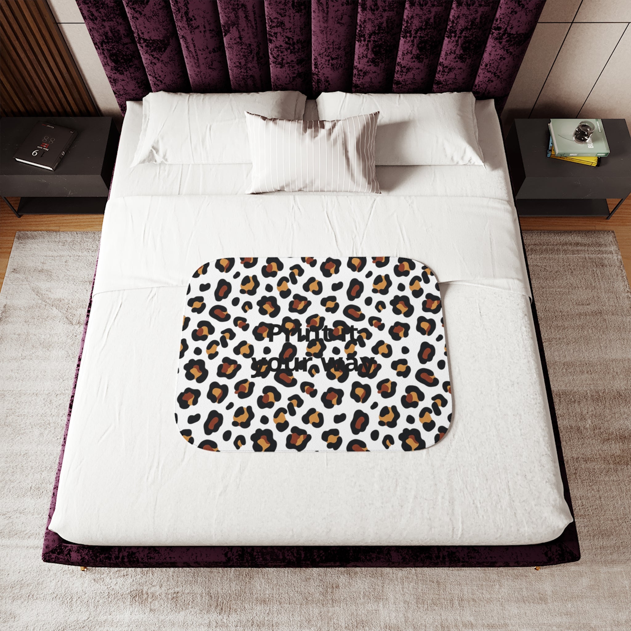 Leopard Print Sherpa Blanket | Animal Print Cozy Throw