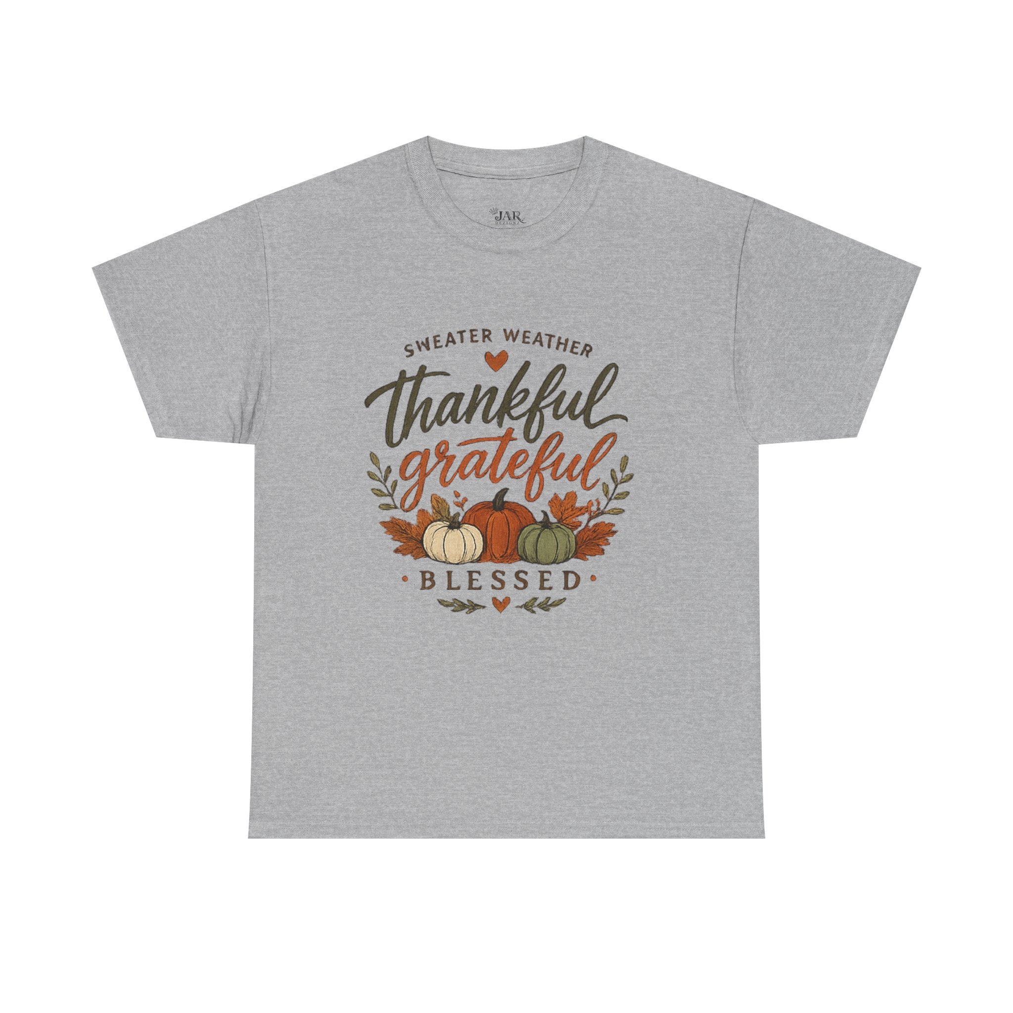 Thankful Grateful Blessed Fall Tee — Pumpkin Autumn Thanksgiving T-Shirt