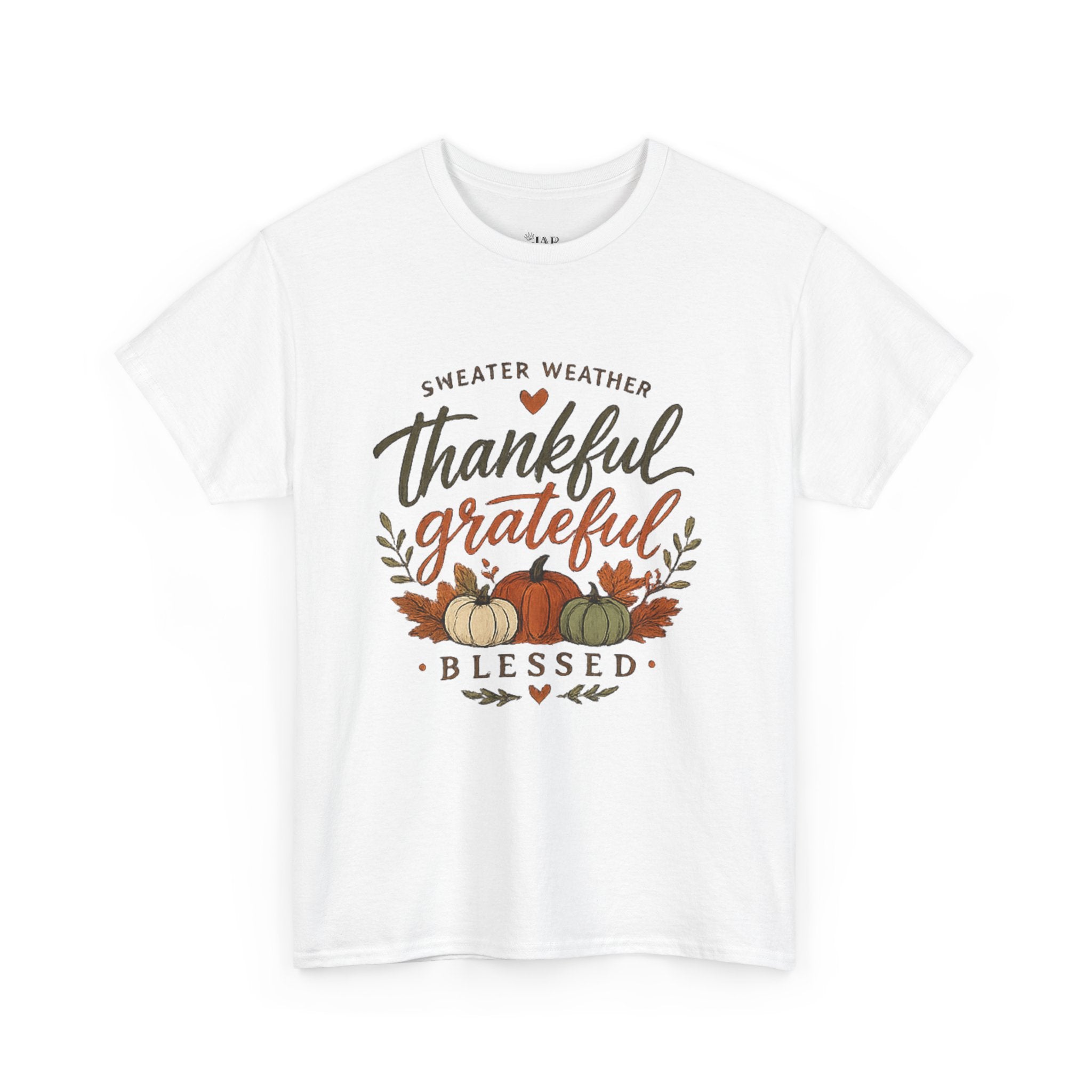 Thankful Grateful Blessed Fall Tee — Pumpkin Autumn Thanksgiving T-Shirt
