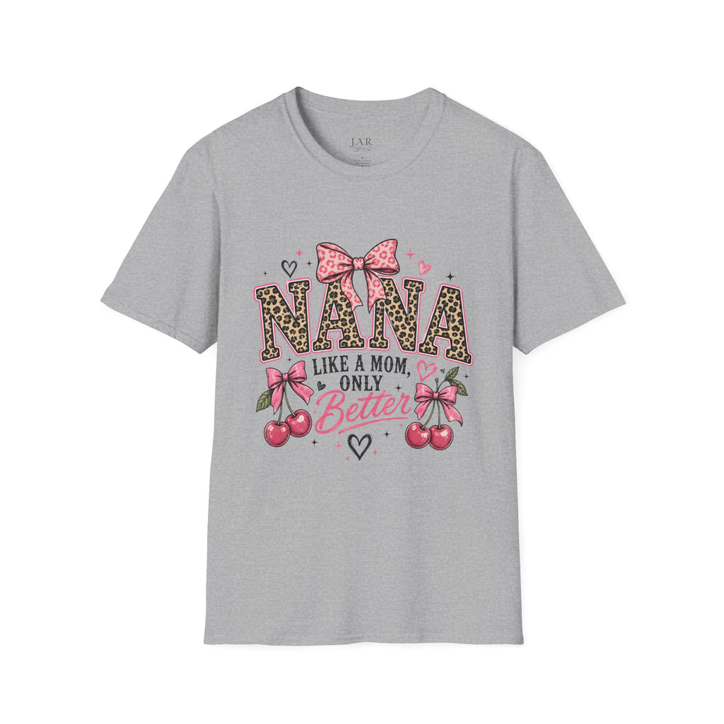 Leopard Print NANA with Pink Bow T-Shirt | Grandma Mom Love