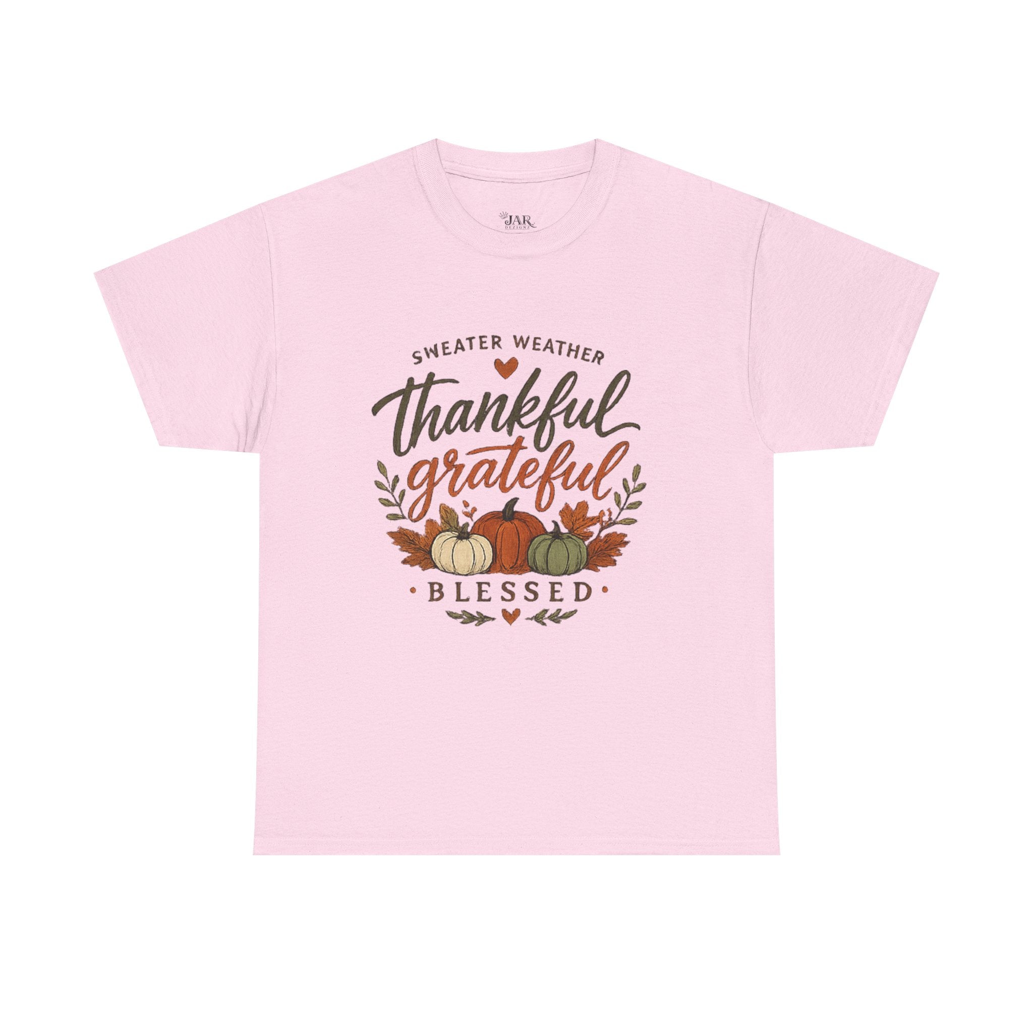 Thankful Grateful Blessed Fall Tee — Pumpkin Autumn Thanksgiving T-Shirt