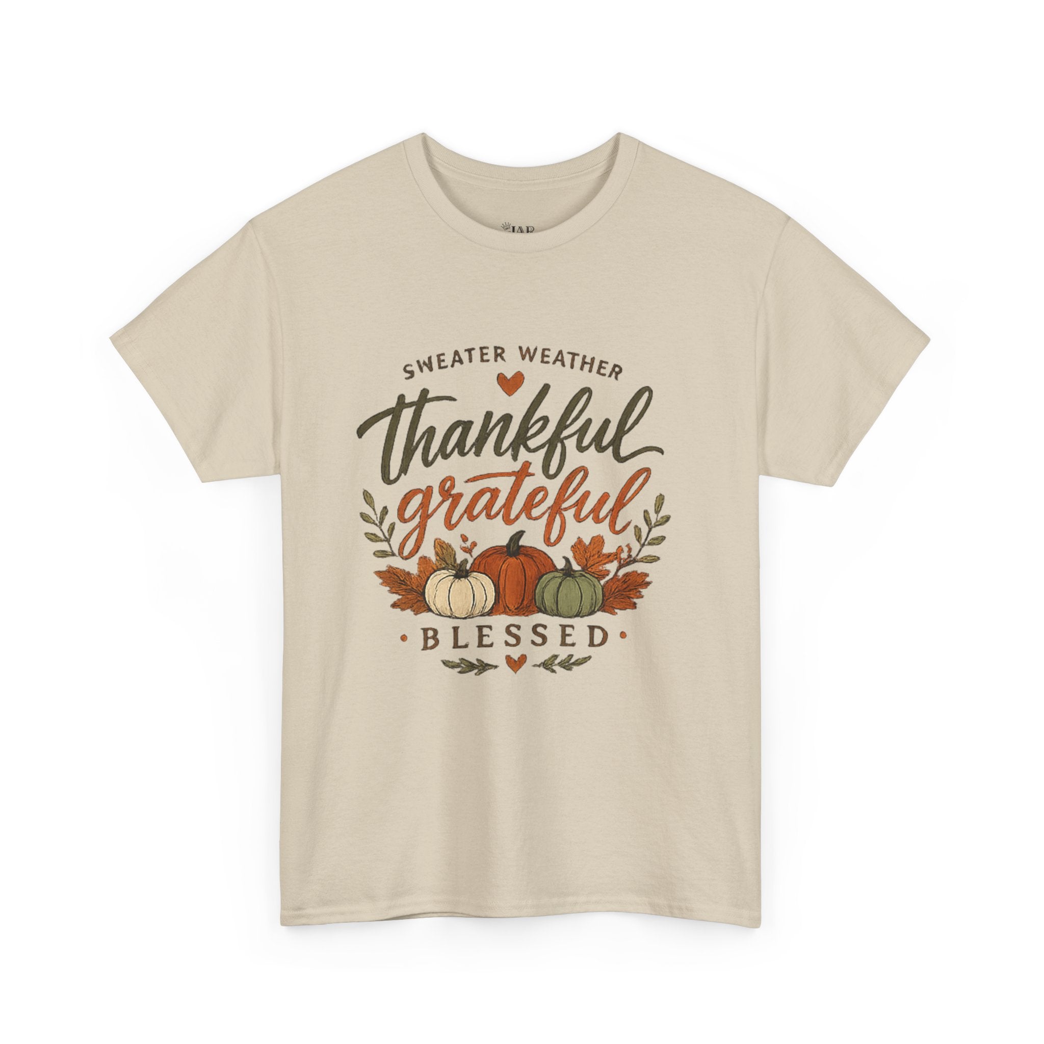 Thankful Grateful Blessed Fall Tee — Pumpkin Autumn Thanksgiving T-Shirt