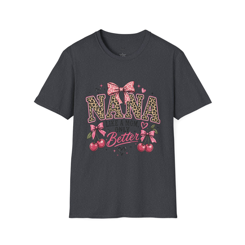Leopard Print NANA with Pink Bow T-Shirt | Grandma Mom Love