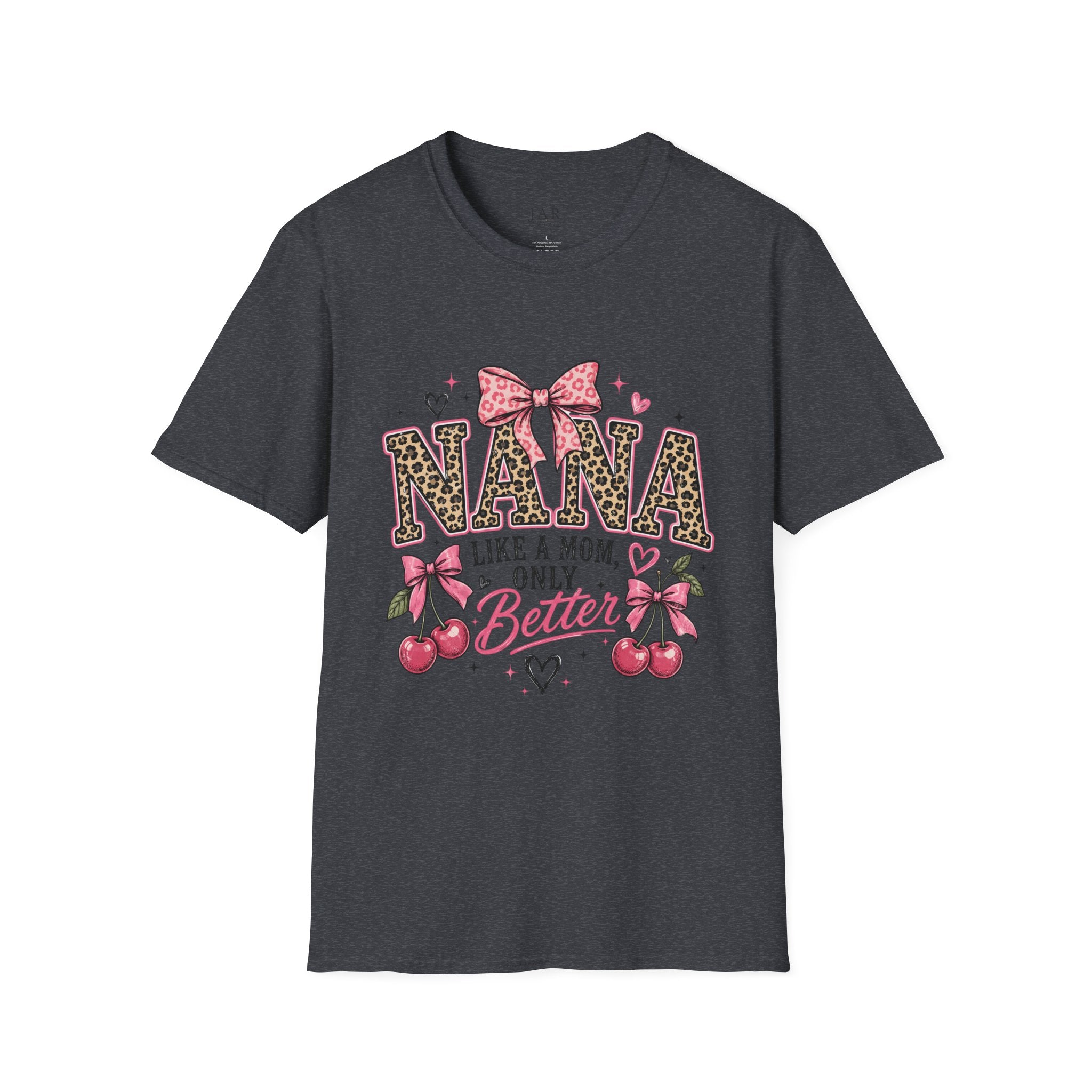 Leopard Print NANA with Pink Bow T-Shirt | Grandma Mom Love