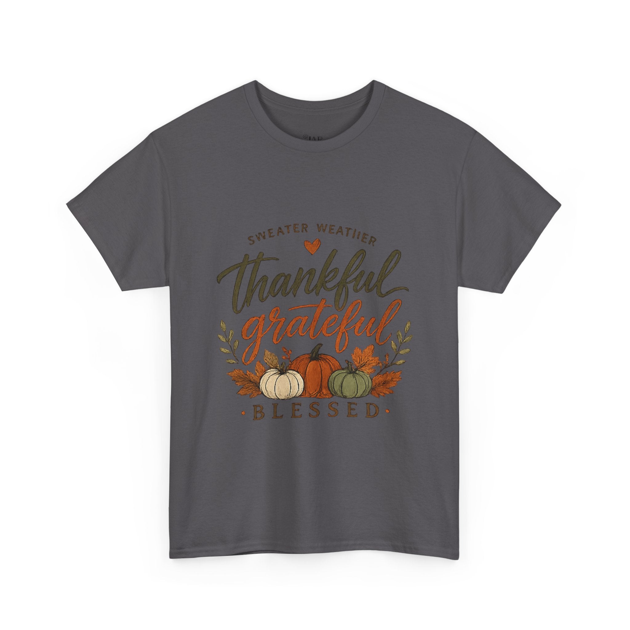Fall Thankful Grateful Blessed T-Shirt — Pumpkin Autumn Thanksgiving Tee