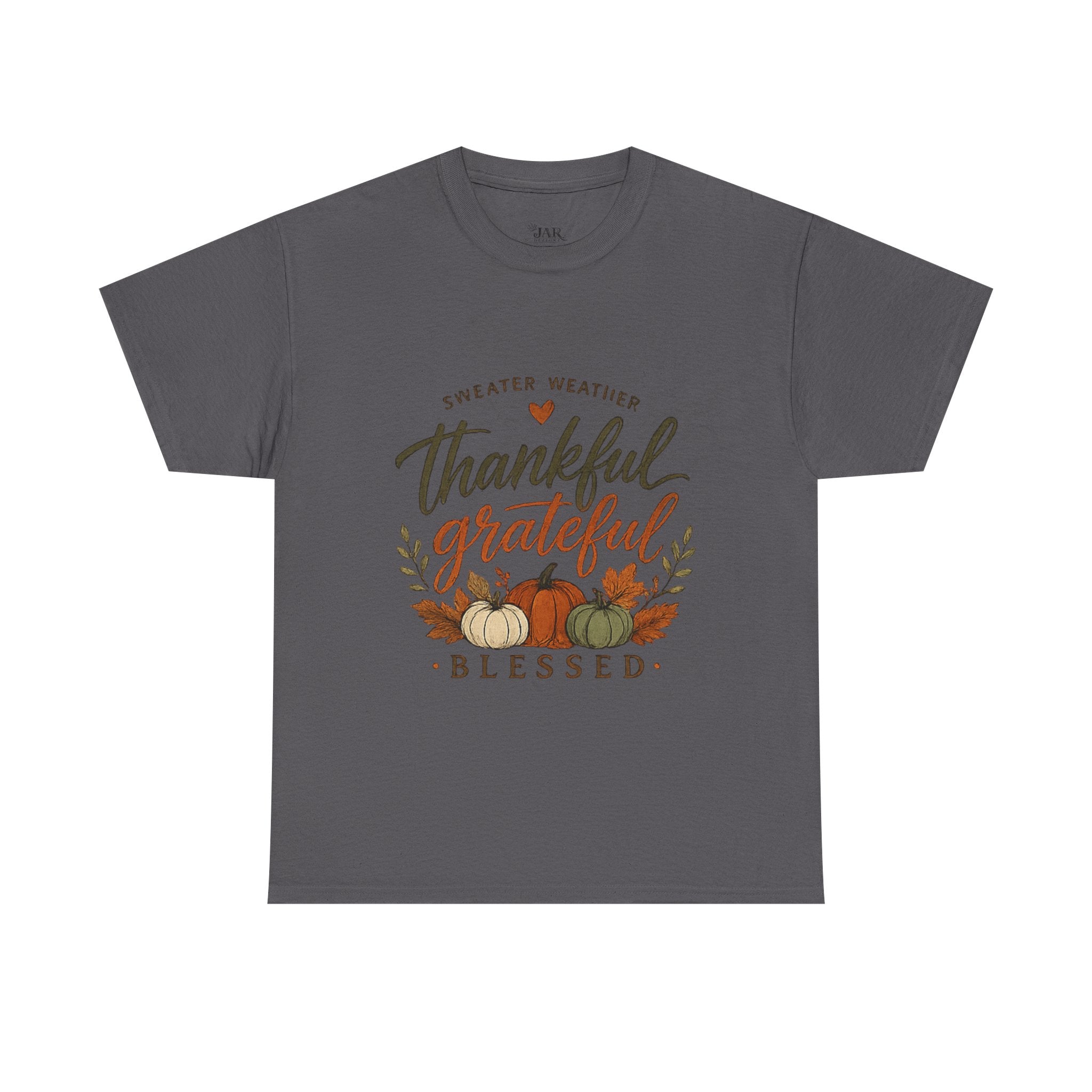 Fall Thankful Grateful Blessed T-Shirt — Pumpkin Autumn Thanksgiving Tee