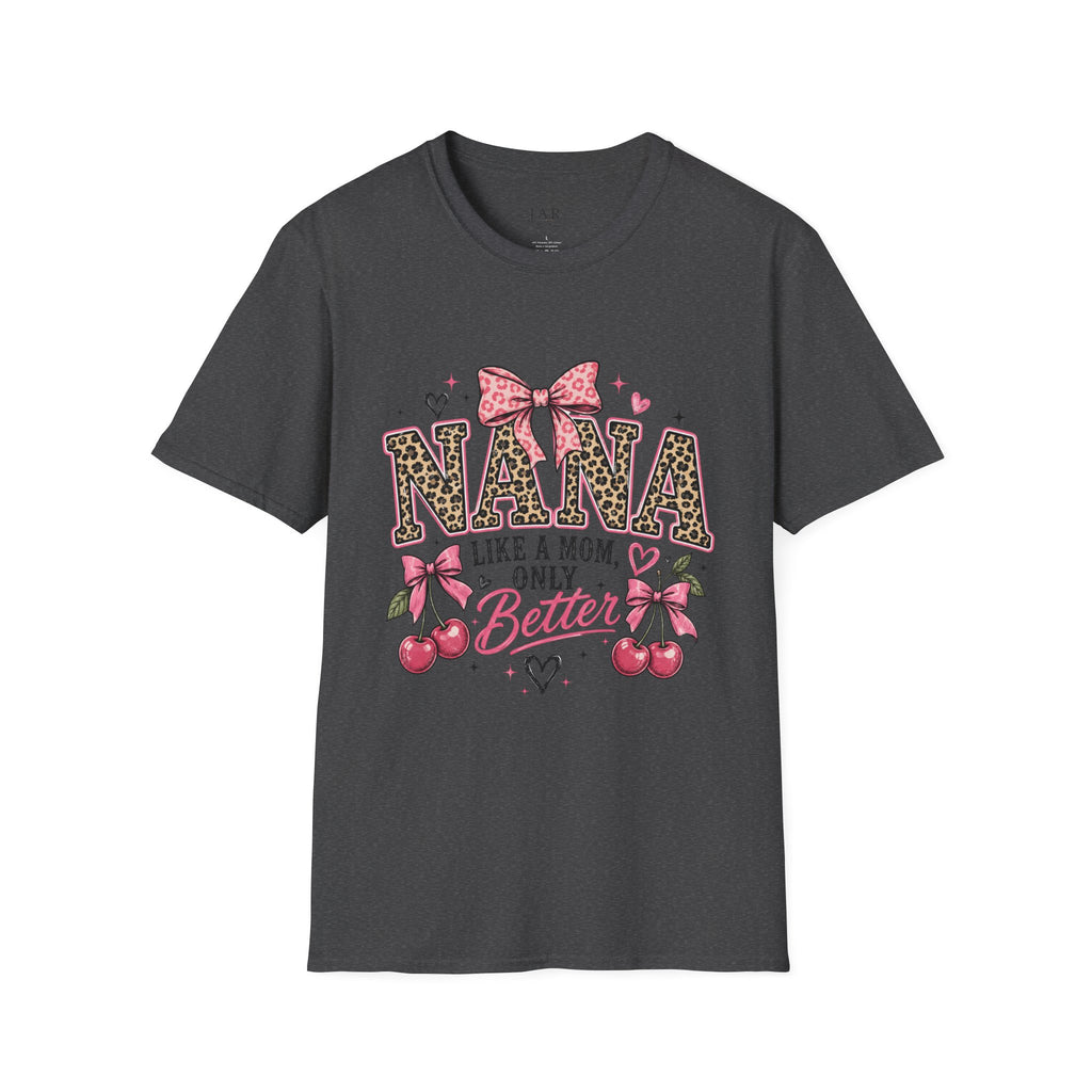 Leopard Print NANA with Pink Bow T-Shirt | Grandma Mom Love