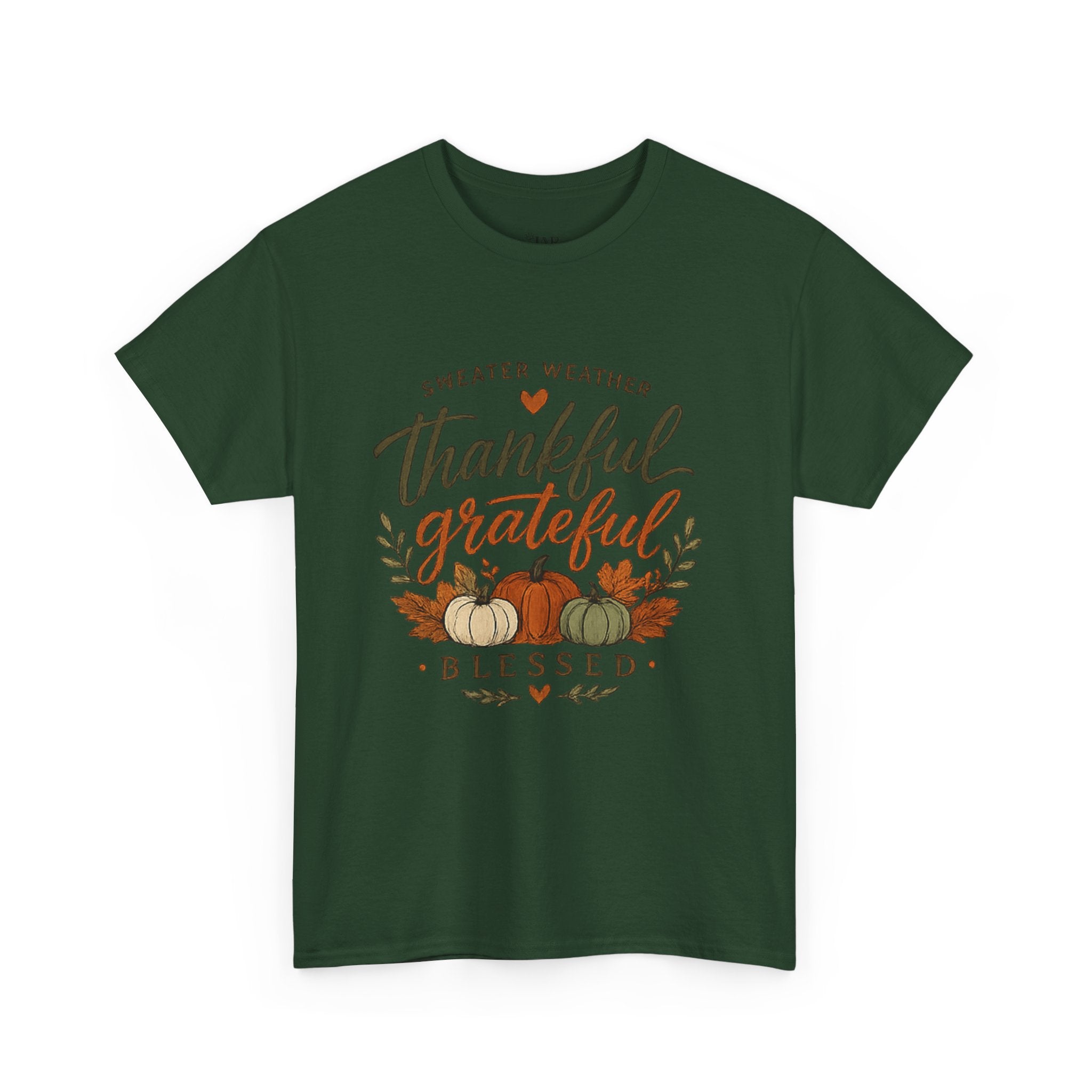 Thankful Grateful Blessed Fall Tee — Pumpkin Autumn Thanksgiving T-Shirt