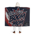 Boom Mom Hooded Sherpa Blanket — Cozy Patriotic Fleece Throw