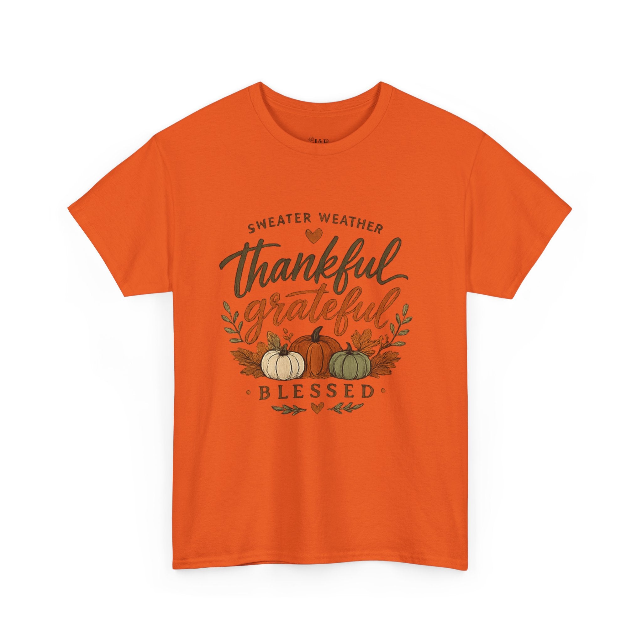 Thankful Grateful Blessed Fall Tee — Pumpkin Autumn Thanksgiving T-Shirt