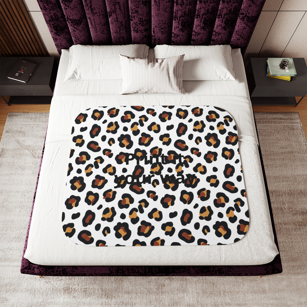 Leopard Print Sherpa Blanket | Animal Print Cozy Throw