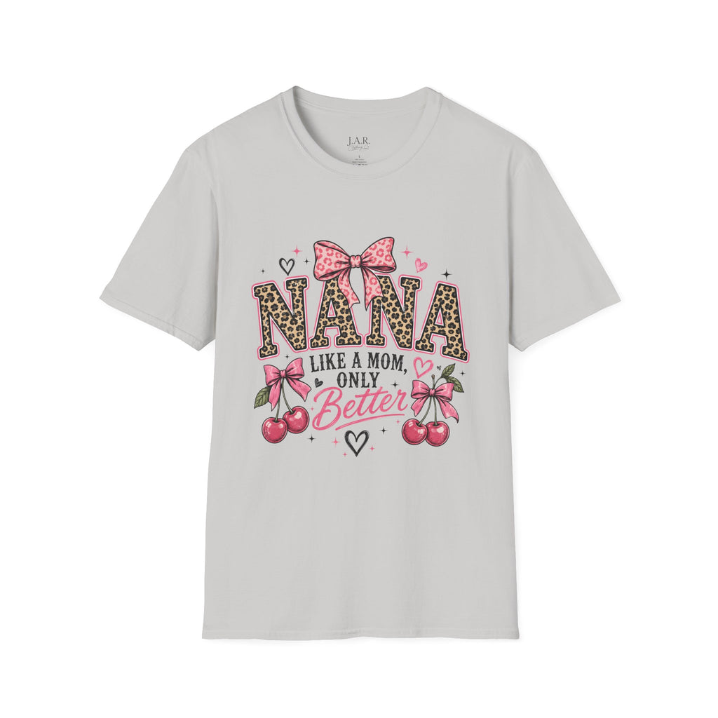 Leopard Print NANA with Pink Bow T-Shirt | Grandma Mom Love