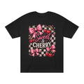 Sweet & Cherry Tee | Cherry Graphic T-Shirt, Pink Bows, Checkerboard